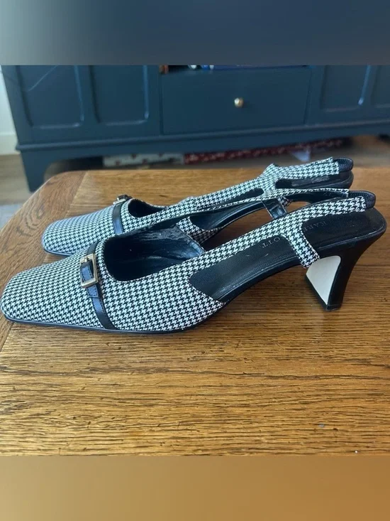 Karen Scott Black & White Houndstooth Slingback Pumps - Picture 4 of 5